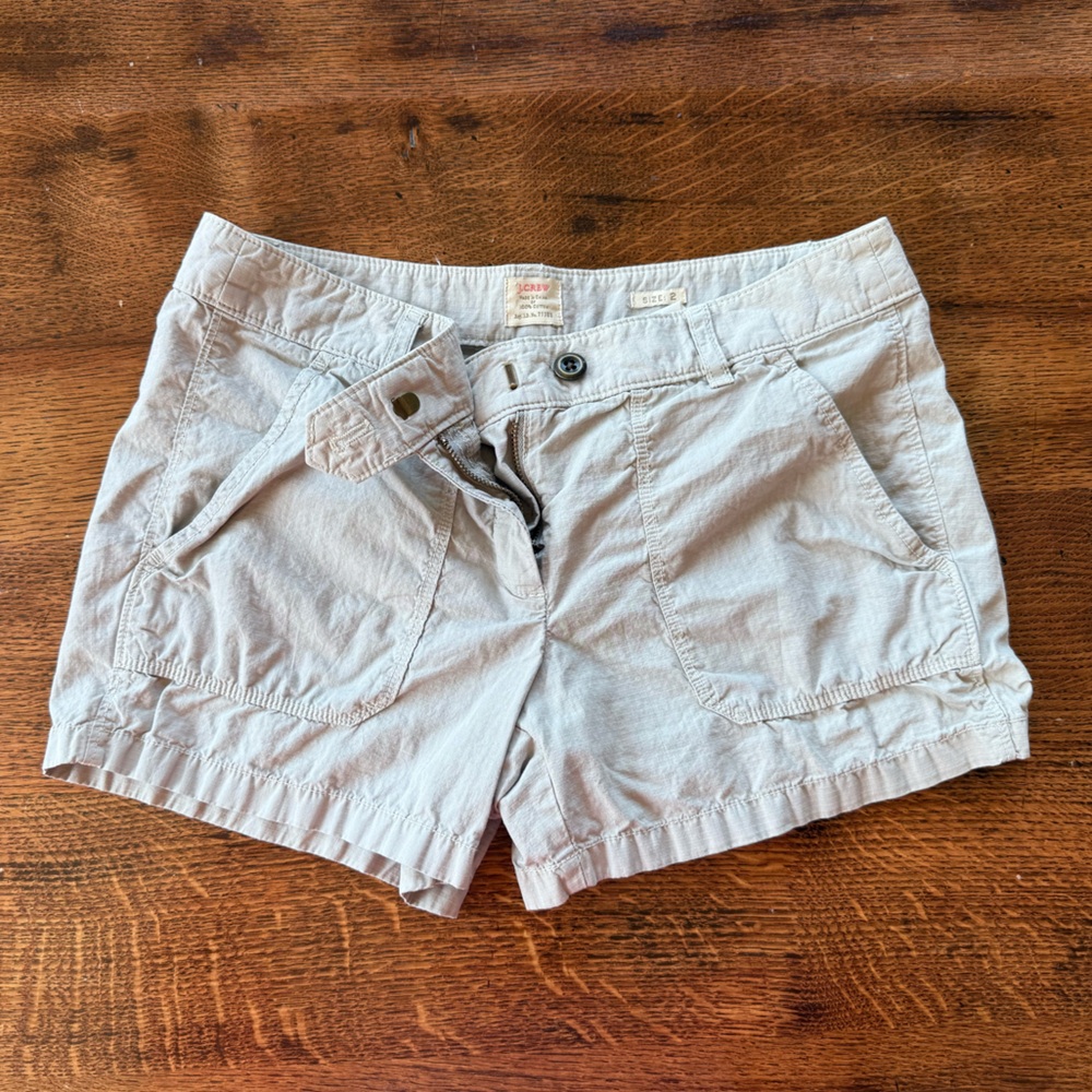 Women's Cargo Mini-Shorts, Size 2, Grey